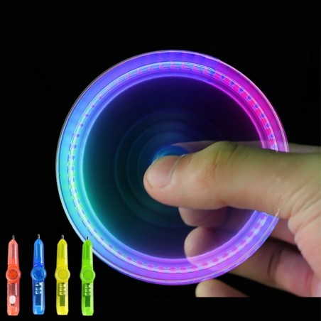 Brinquedo giratório rotativo - caneta luminosa LED - anti-stress - cinética