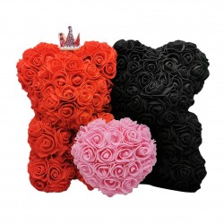 Two bears made from infinity roses - 25-35cm - rose bearValentine's day