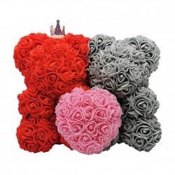 Two bears made from infinity roses - 25-35cm - rose bearValentine's day