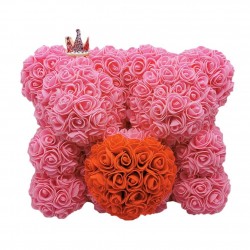 Two bears made from infinity roses - 25-35cm - rose bearValentine's day