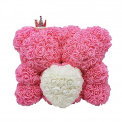 Two bears made from infinity roses - 25-35cm - rose bearValentine's day