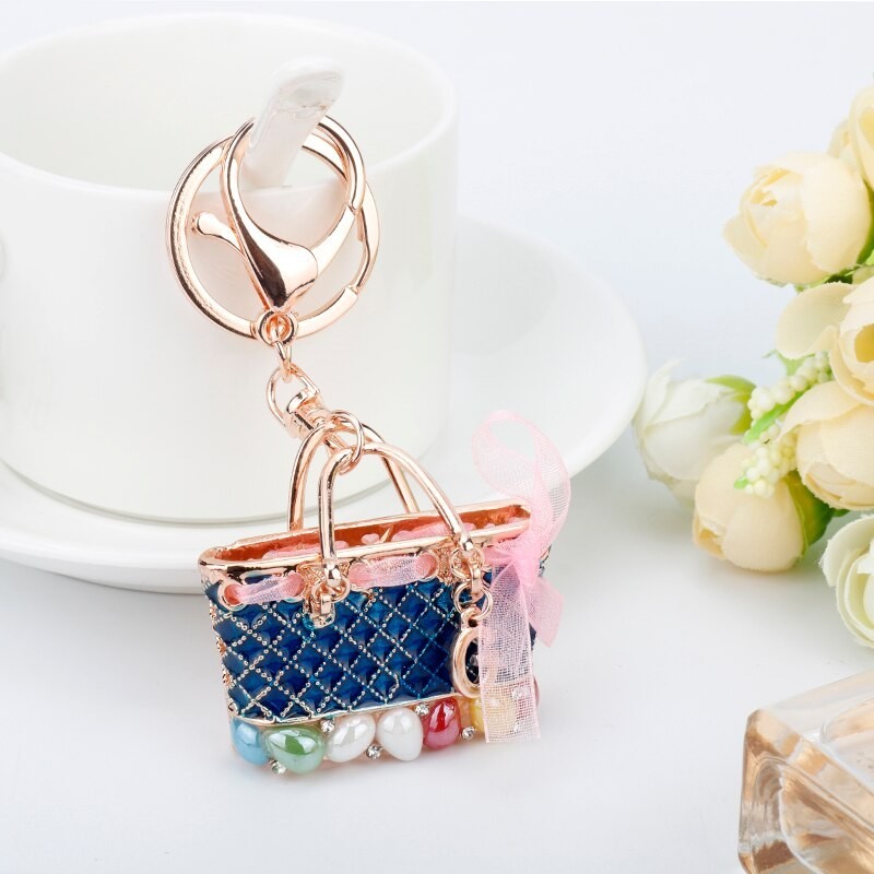 Crystal bag - gold keychainHobbies & Collections