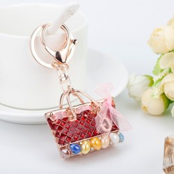Crystal bag - gold keychainHobbies & Collections