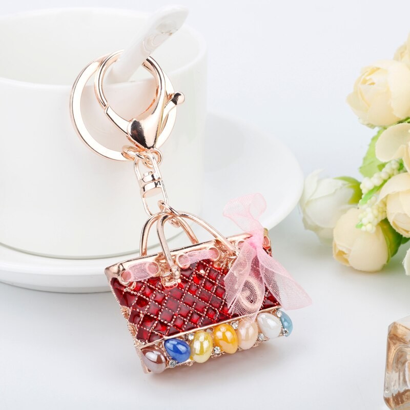 Crystal bag - gold keychainHobbies & Collections