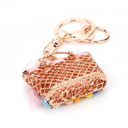 Crystal bag - gold keychainHobbies & Collections