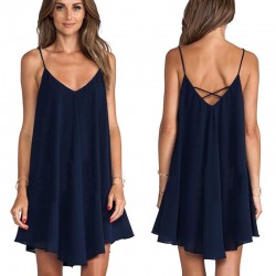 Mini vestido irregular - sem mangas
