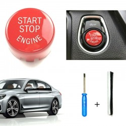 Start & stop engine - tampa do interruptor do botão para BMW Série 1 F20 F21 2012-18 - vermelho