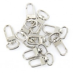 10 peças - mosquetão giratório - gancho - anel chave 18 * 33 mm