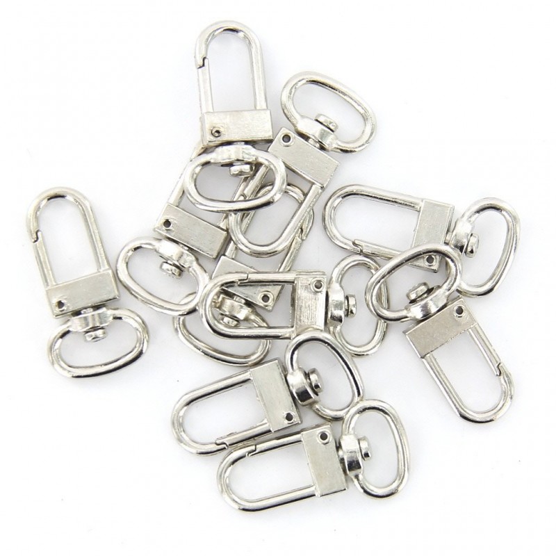 10 peças - mosquetão giratório - gancho - anel chave 18 * 33 mm