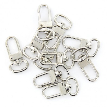 10 peças - mosquetão giratório - gancho - anel chave 18 * 33 mm