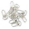 10 peças - mosquetão giratório - gancho - anel chave 18 * 33 mm