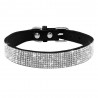 Colar de couro com strass para cães e gatos