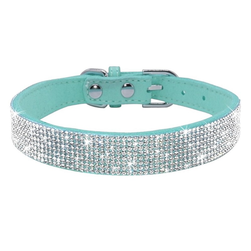 Leather collar with rhinestones for dogs and catsCollars & Leads