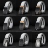 Genuine leather belt with automatic buckle - whiteBelts