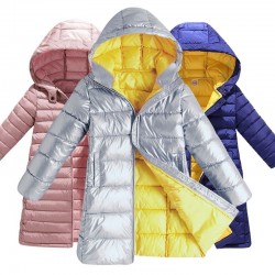 Crianças casaco longo - casaco com capuz - para meninas e meninos