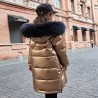 jaqueta de inverno longa - quente com capuz de pele - para meninas