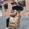 jaqueta de inverno longa - quente com capuz de pele - para meninas