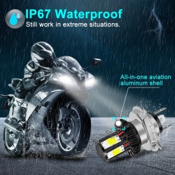 H6 - BA20D - feixe de Hi-lo - lâmpada de farol de motocicleta LED