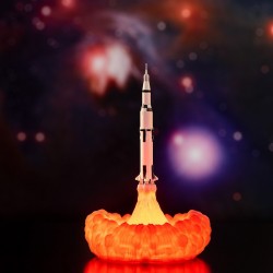 3D Transporte espacial - lâmpada noturna em forma de foguete - 3 tipos - 21cm & 28cm