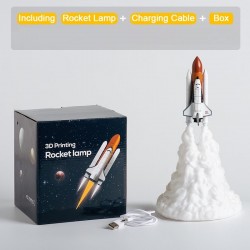 3D Transporte espacial - lâmpada noturna em forma de foguete - 3 tipos - 21cm & 28cm