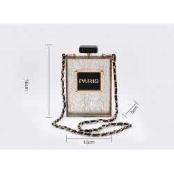Frasco de perfume em forma de saco de ombro pequeno com cadeia