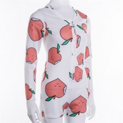 Sexy macacão profundo v-neck - manga longa impresso macacão com botões