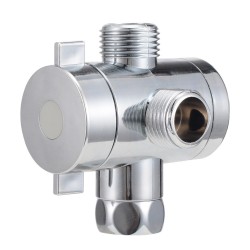 1/2 '' 3-way t-adapter válvula de desvio ajustável chuveiro cabeça - braço montado diverter válvula banheiro hardware acessório