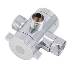 1/2 '' 3-way t-adapter válvula de desvio ajustável chuveiro cabeça - braço montado diverter válvula banheiro hardware acessório