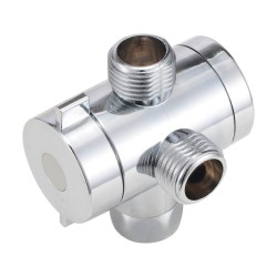 1/2 '' 3-way t-adapter válvula de desvio ajustável chuveiro cabeça - braço montado diverter válvula banheiro hardware acessório
