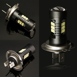 2pcs lâmpada LED super brilhante carro luzes de névoa - 12v 24v 6000k carro branco condução 21 3030-SMD rodando luz auto led h7