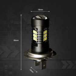 2pcs lâmpada LED super brilhante carro luzes de névoa - 12v 24v 6000k carro branco condução 21 3030-SMD rodando luz auto led h7