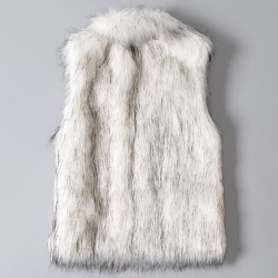 faux fur coat - women waist coat - women's jacket fur vest - ladies wool vest stand collar faux coatJackets