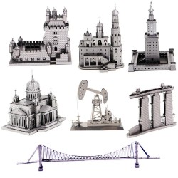 Conjuntos de modelos de construção de quebra-cabeça de metal 3D - quebra-cabeças de corte a laser diy jigsaw modelo brinquedos e