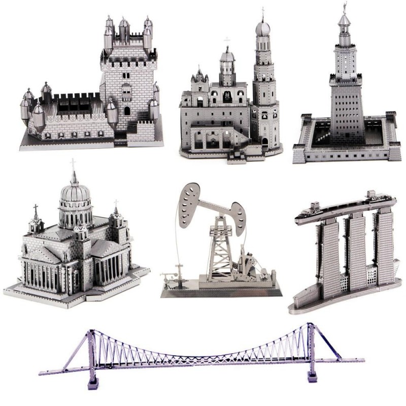 Conjuntos de modelos de construção de quebra-cabeça de metal 3D - quebra-cabeças de corte a laser diy jigsaw modelo brinquedos e Conjuntos de modelos de construção de quebra-cabeça de metal 3D - quebra-cabeças de corte a laser diy jigsaw modelo brinquedos e