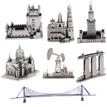 Conjuntos de modelos de construção de quebra-cabeça de metal 3D - quebra-cabeças de corte a laser diy jigsaw modelo brinquedos e