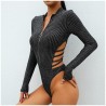 Sexy backless bodysuit with turtleneck and zipperLingerie