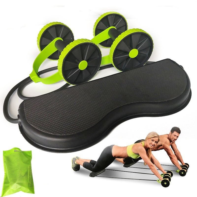 AB wheels roller - stretchable elastic resistance pull rope - abdominal muscle trainerEquipment