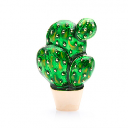 Cactus esmalte verde - um broche elegante