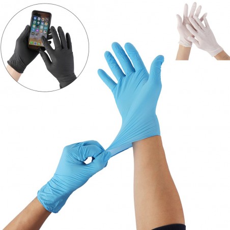 Luvas de nitrilo descartáveis - luvas de látex protetoras anti-bacterianas