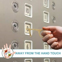 Abridor de porta sem toque - botões de imprensa sem contato - antibacteria - chaveiro de metal