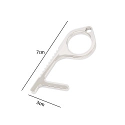 Abridor de porta sem toque - botões de imprensa sem contato - antibacteria - chaveiro de metal