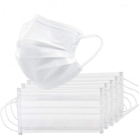 Máscara de boca/face médica - descartável - anti bacterial - branco