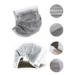 Filtro nano de carbono ativado - boca 4-camada / máscara facial - antibacteriano - cinza
