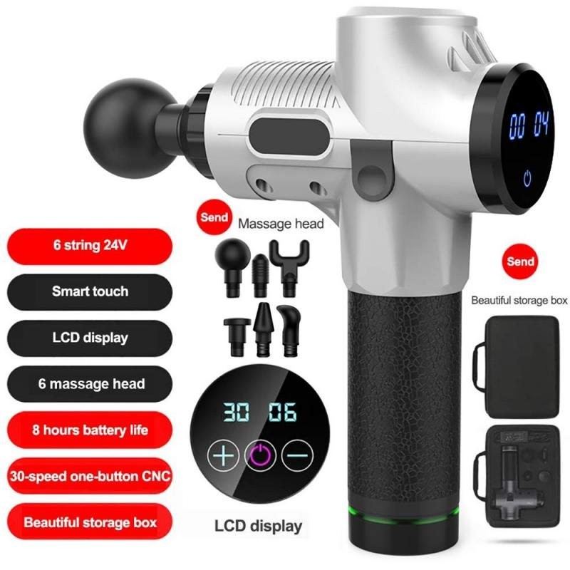 LCD Exibir alta frequência Massagem Pistola muscular relaxar 30 velocidade Vibração