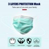 Máscaras descartáveis face / boca - 3 camada - anti-poeira - anti bacteriano - verde premium