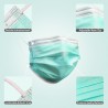 Máscaras descartáveis face / boca - 3 camada - anti-poeira - anti bacteriano - verde premium