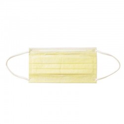 Máscaras descartáveis face / boca - 3 camada - anti-poeira - anti bacteriano - amarelo premium