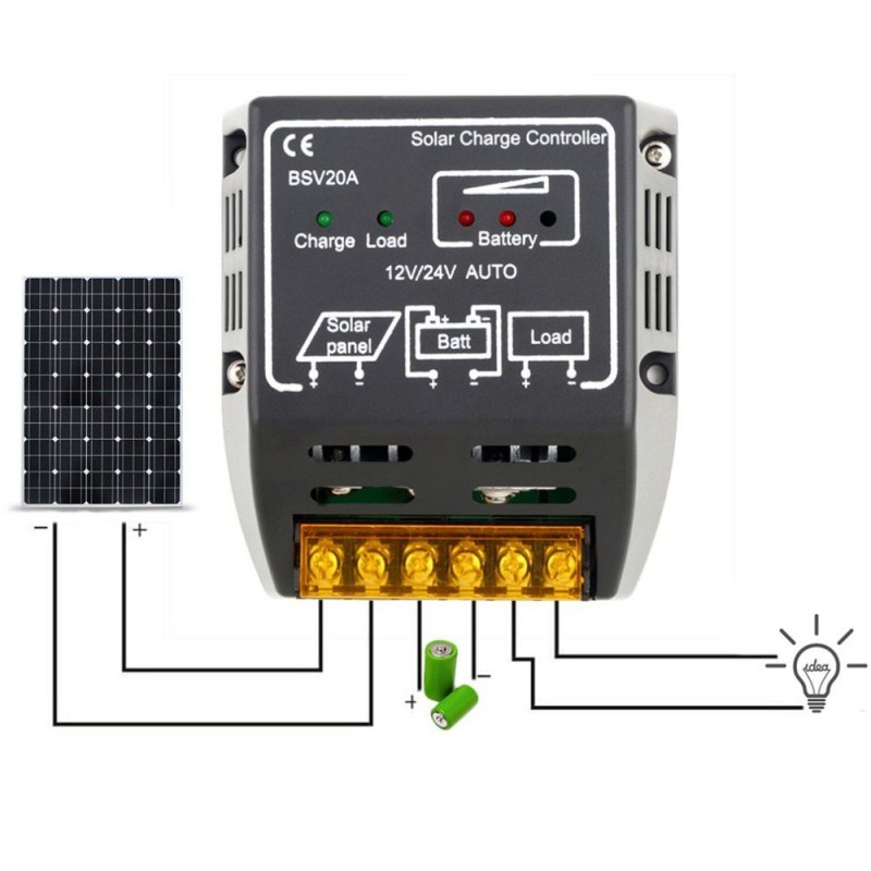 Controlador de carga do painel solar 20A 12V/24V Controlador de carga do painel solar 20A 12V/24V