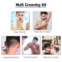5 em 1 conjunto de aparador de cabelo elétrico - impermeável - aparador de barba