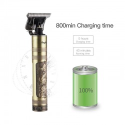 T9 - cortador de cabelo elétrico profissional - sem fio - carga USB - 0 mm